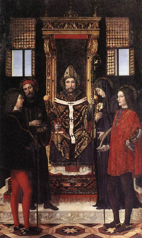 BORGOGNONE, Ambrogio St Ambrose with Saints fdghf oil painting image